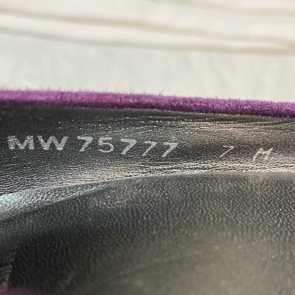 Stuart Weitzman Shoes Womens Size 7M Prurple Suede Peep Toe Heels 4” - Picture 5 of 15